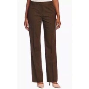 Lafayette 148 New York Italian Stretch Wool Brown Menswear Pant